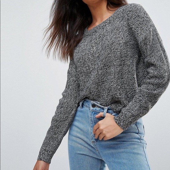ASOS Sweaters - ASOS Ribbed Long Sleeve Knitted Heathered Long Stretch Sweater